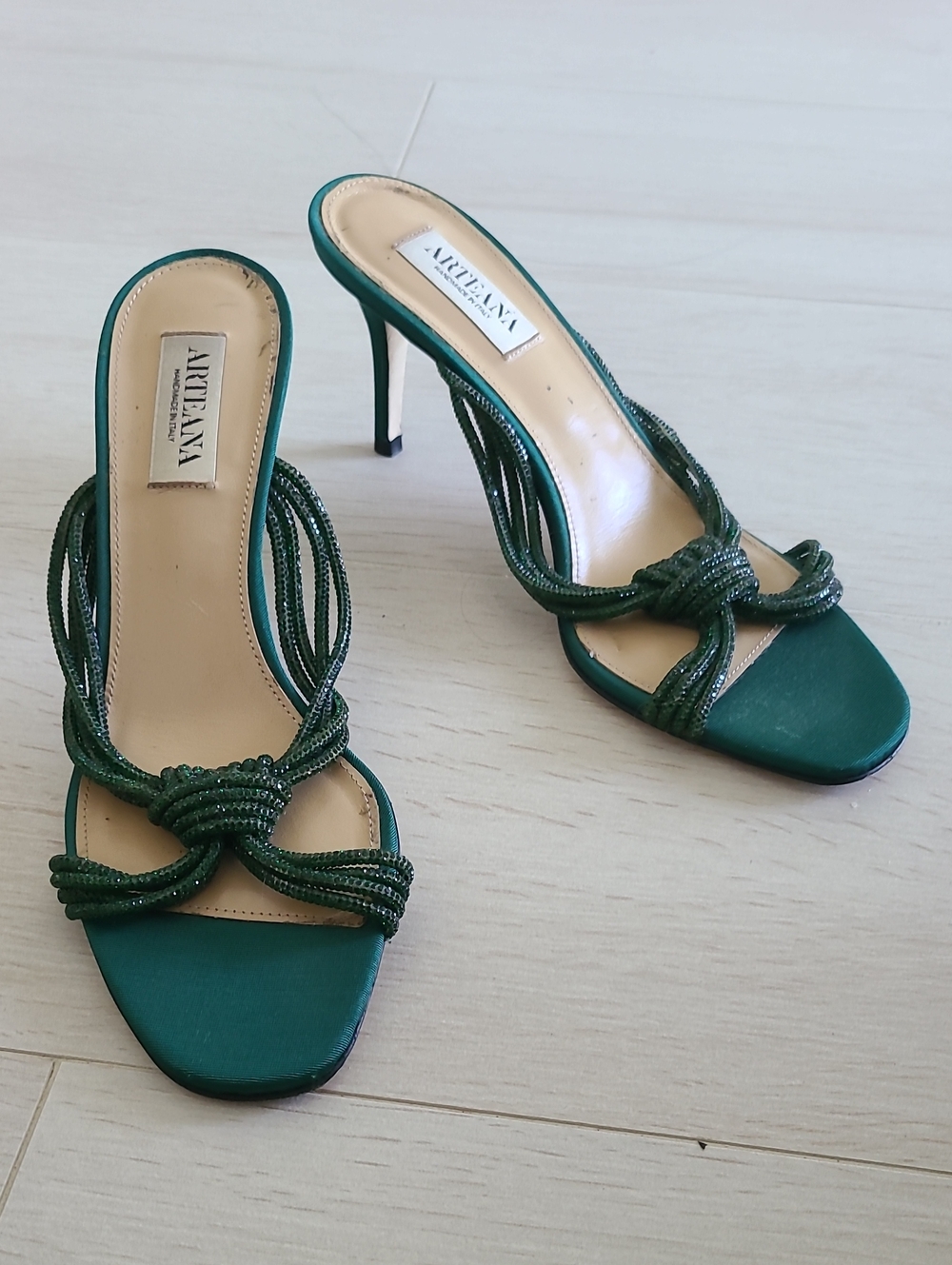 Emerald Green Crystal Heels